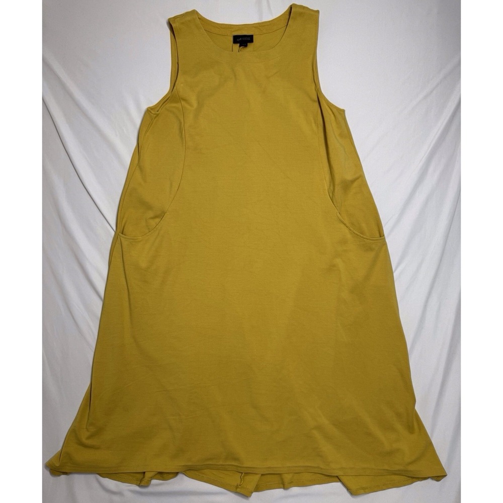 J Jill Wearever Collection Sleeveless Chamomile Yellow Maxi Dress Size MP